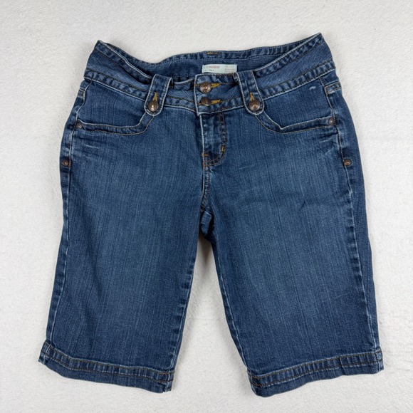 No Boundaries Pants - No Boundaries Womens Denim Bermuda Shorts Dark Wash Size 7 NB38SQ2603